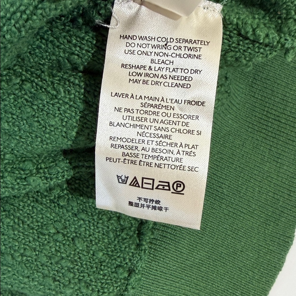 Free People Top Size M Green Cotton Textured Pullover EUC - Picture 9 of 10